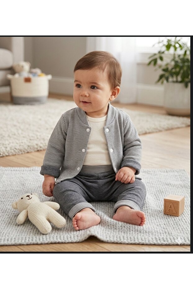 Striped 100% Cotton 2-Piece Baby Set