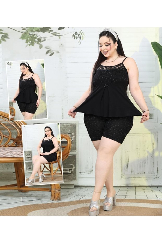 Women's Summer Plus Size Shorts Set