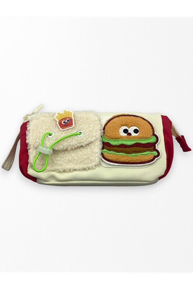 Pencil Case Cute Fast Food Large Capacity Soft Pencil Holder - Hamburger