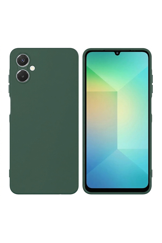 Silicone Case for Samsung Galaxy A06 5G | Full Body Silky Soft Touch Shockproof Cover | Camera Protection | Microfiber Lining | Slim Protective Phone Case- Green