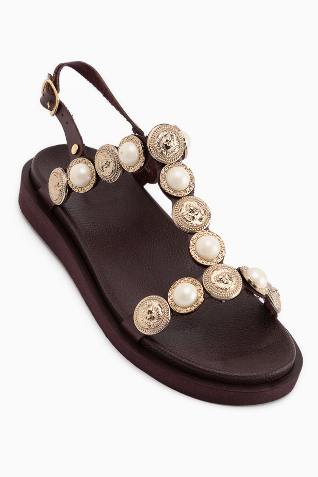 Bertha Burgundy Buckle Women's Sandals