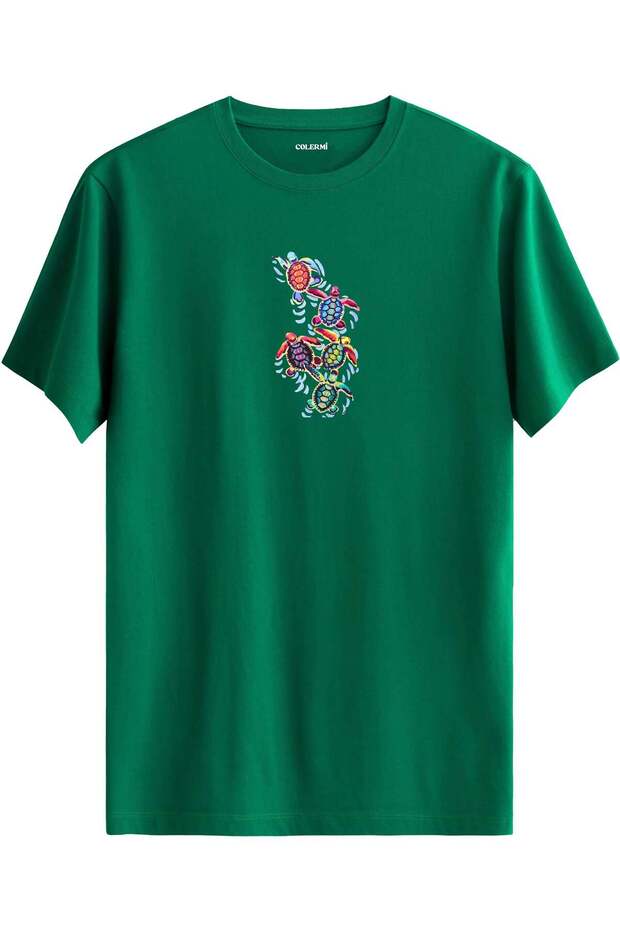 Colorful Sea Turtle Printed T-Shirt