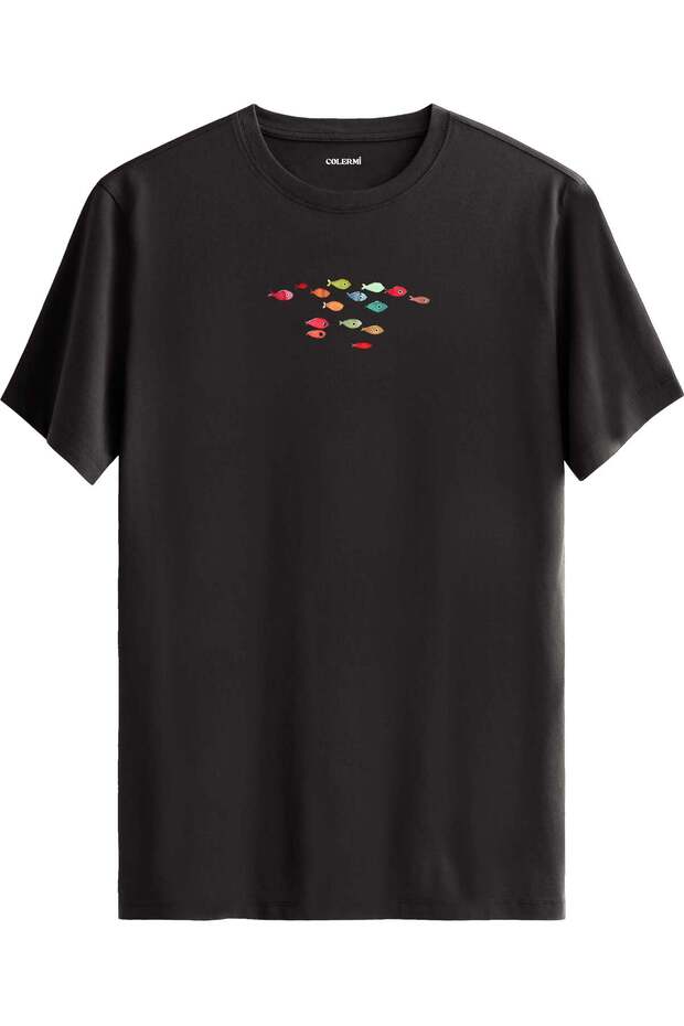 Colorful Fishes Minimal Design T-Shirt