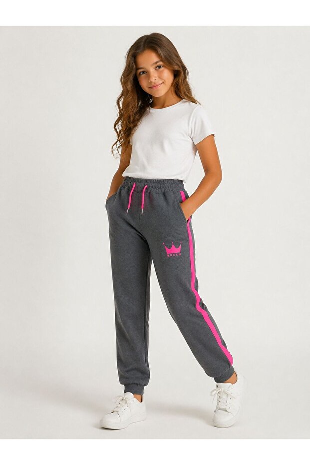 Girls' Sweatpants with Ribbed Legs