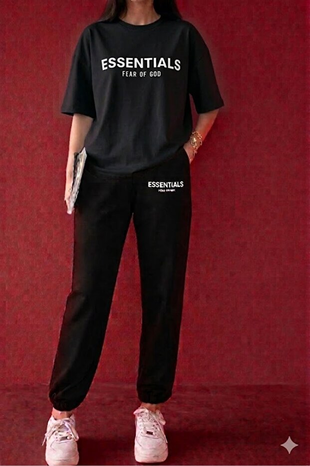 Essentials Printed Tracksuit T-Shirt Set