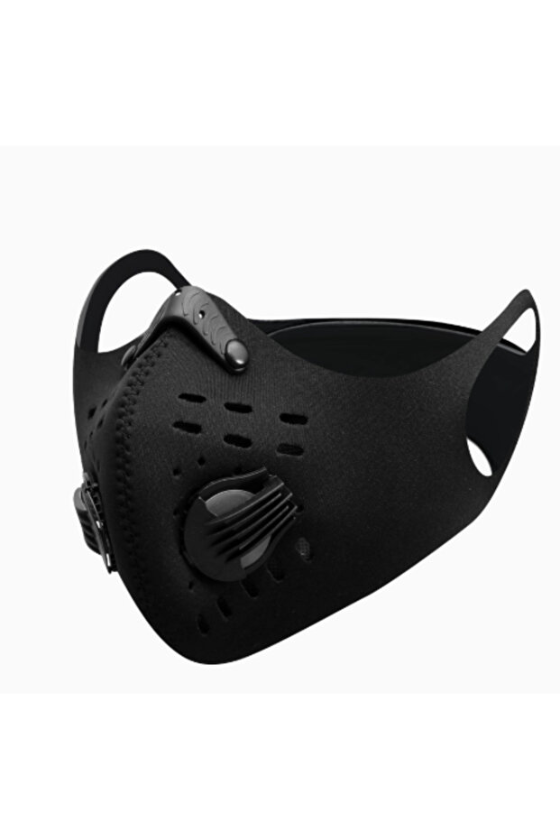 black Cycling Face Mask Windproof Dustproof Thermal Warm Half Face Cover with Activated Carbon Filte