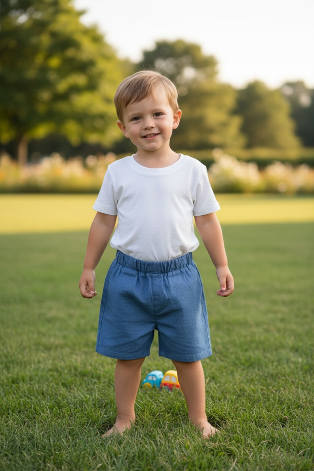 Baby Shorts with Denim Details
