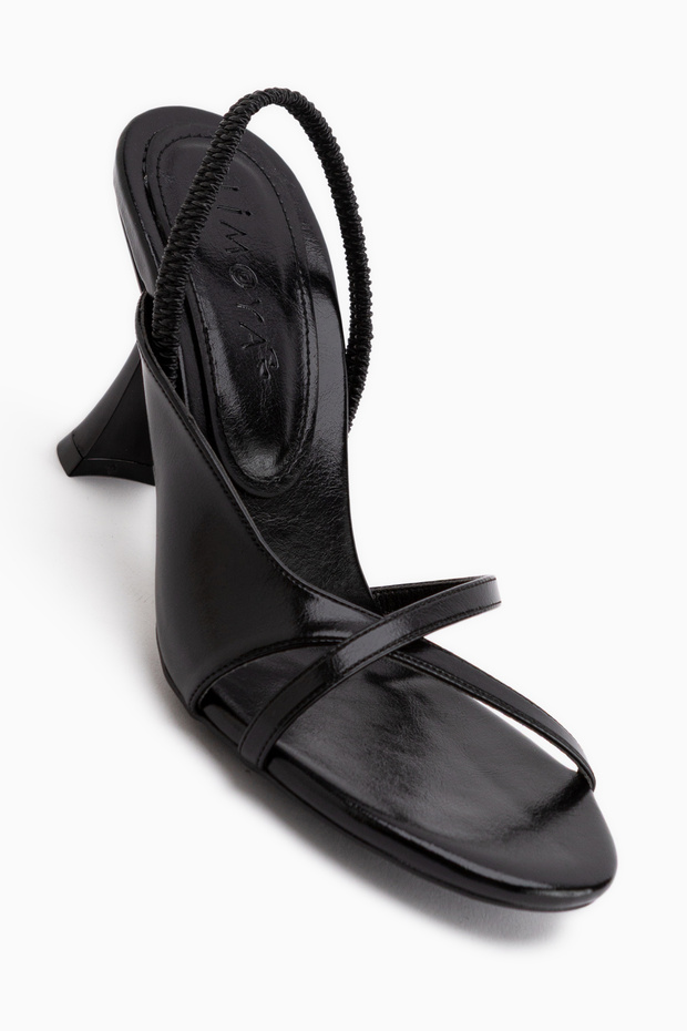 Noria Black Elastic Women's Heeled Shoes