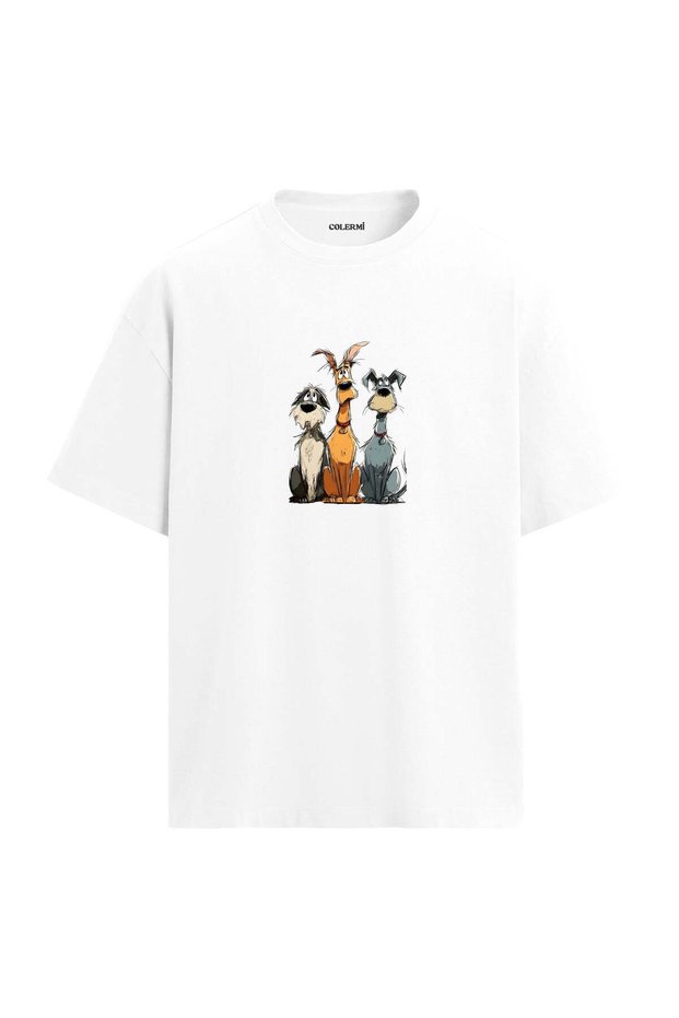 Cute Dogs Design Oversize T-Shirt