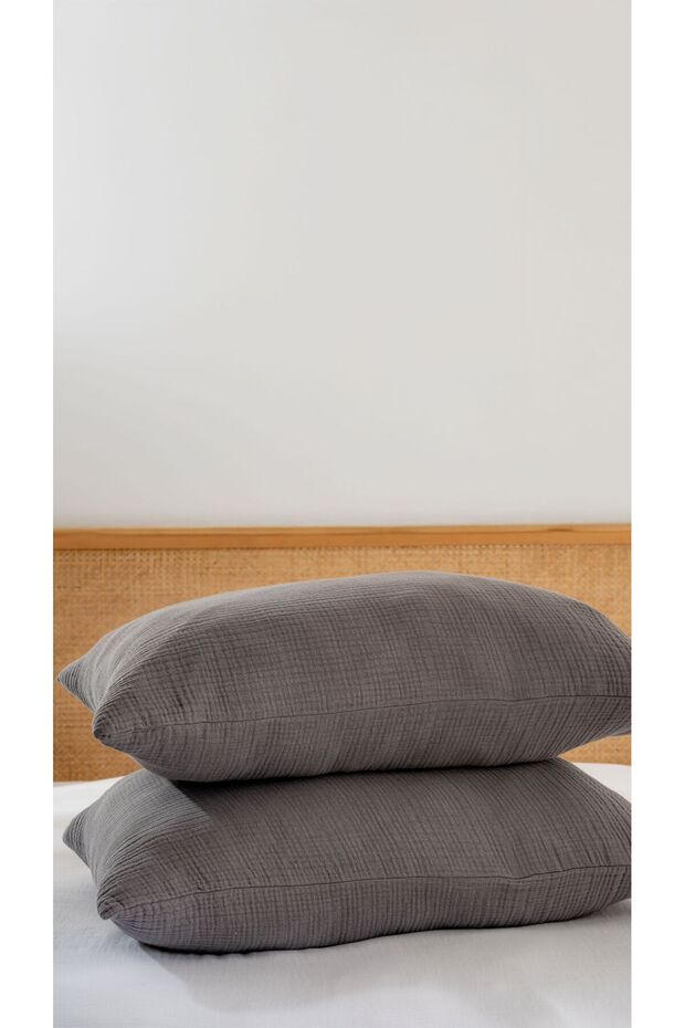 4 Layer Muslin Pillowcase Set - Pack of 2 - 17 Different Color Options - 50X70Cm