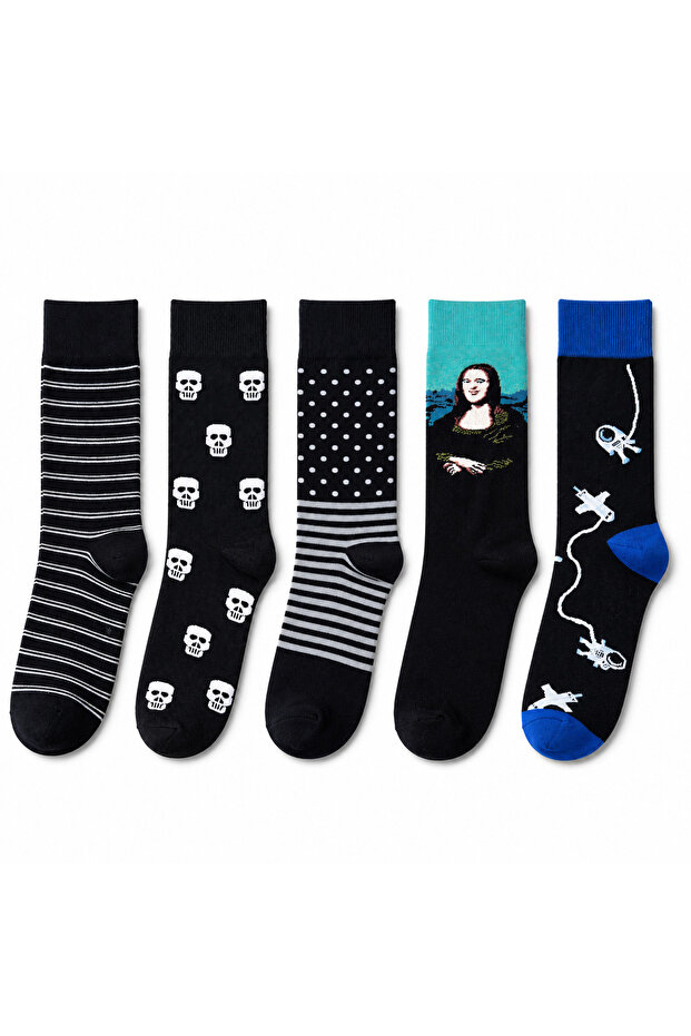 🧦 جوارب رجالية منقوشة، عبوة من 3 قطع | يتم إرسال الموديلات المختلطة | جوارب قطنية