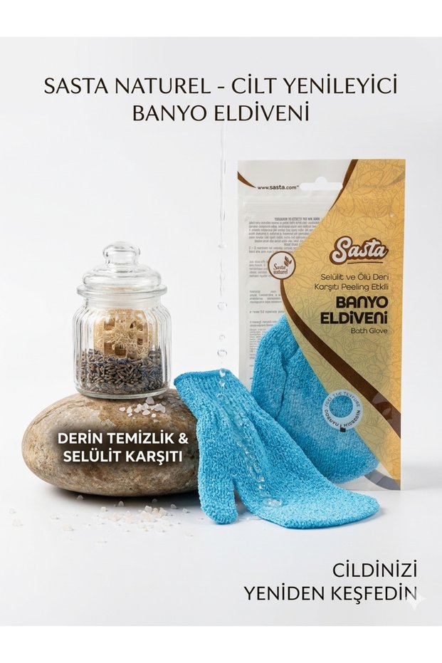 Foam Shower Glove Blue, Anti-Dead Skin and Exfoliating Effect
