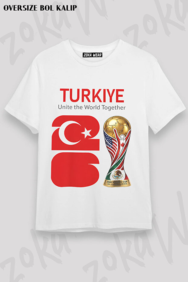 Unisex Loose Fit Turkey World Cup 26 World Cup Printed T-Shirt V2