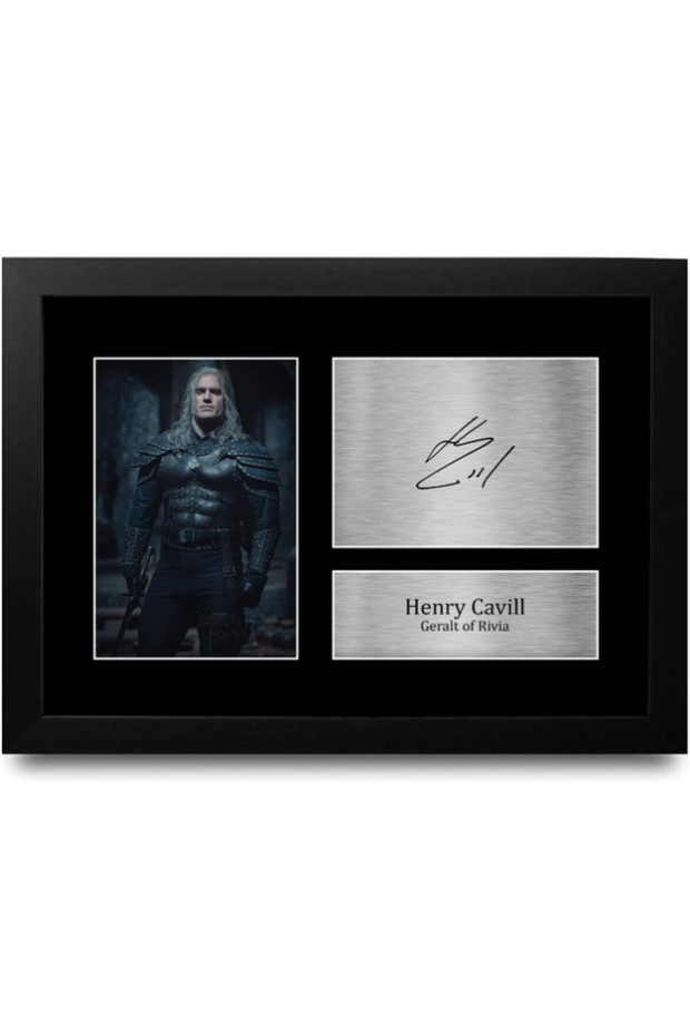 FR A4 Henry Cavill The Witcher Gifts Printed Signed Autograph Picture for TV Show Fans - A4 Framed