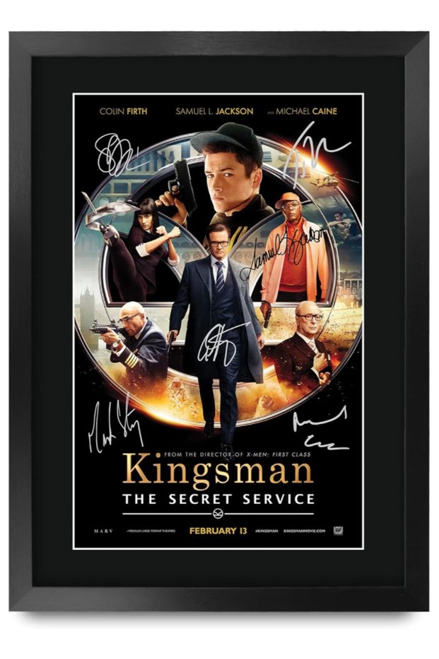 FR A3 Kingsman Taron Egerton, Colin Firth The Secret Service Gifts Printed Poster Signed Autograph Picture for Movie Memorabilia Fans