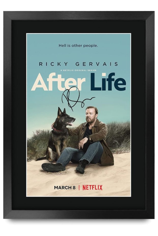 FR A3 After Life Rick Gervais Gifts Printed Signed Autograph Poster for TV Memorabilia Fans - A3 Framed