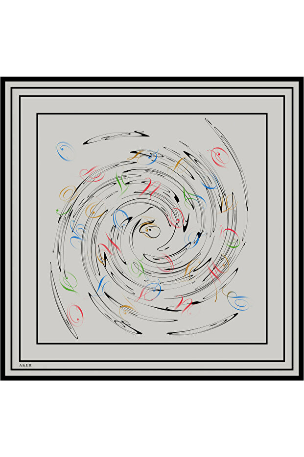 وشاح حريري رمادي فاتح مقاس 90×90