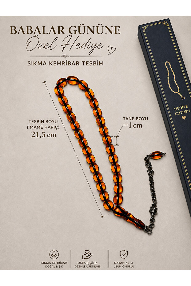 Special Crystal Amber Prayers Beads for Father's Day, with Gift Box