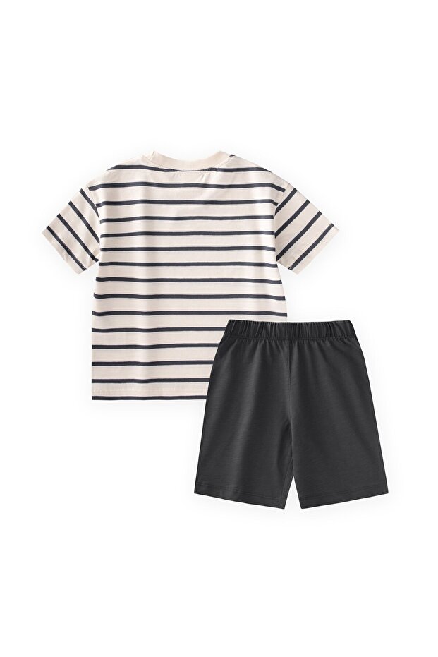 Striped Basic Capri Set 1-5 Years Black Striped - 3