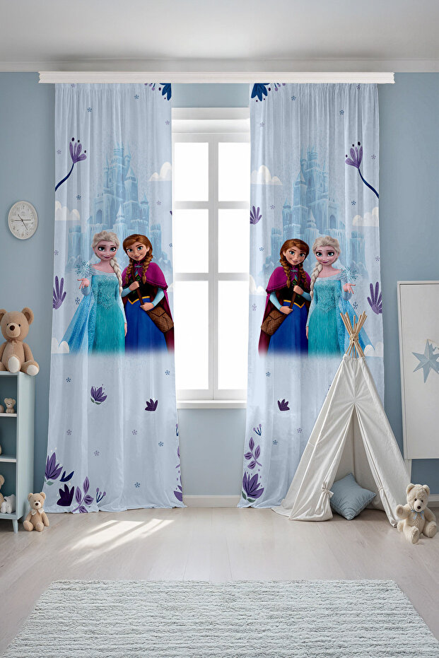 Frozen Friendship Patterned Children's Baby Room Background Curtain (Single Panel Pricing)