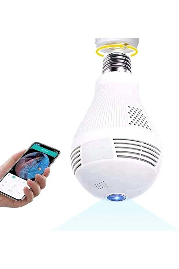 360° Panoramic WiFi Bulb Security Camera 1080P – Wireless IP LED Camera, Motion Detection, Night Vision, Home Surveillance Smart Security Camera