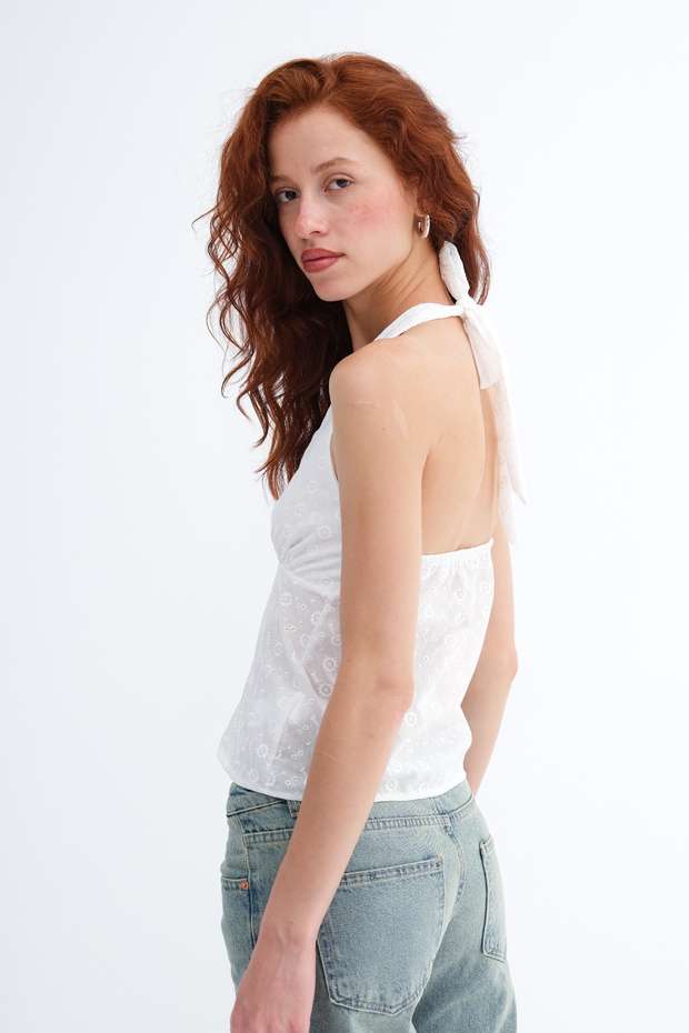 Halter Neck Buttoned Blouse A18456 - 6