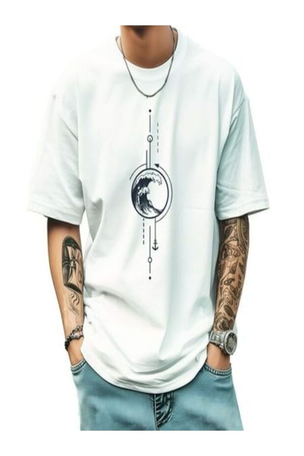 Oversized Printed white t-shirt