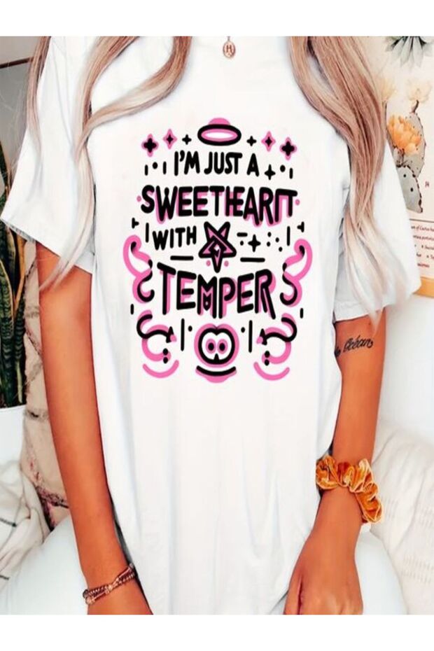 Oversized Printed white t-shirt