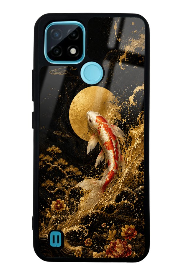 Realme C21 Golden Koi Elegance Design Glossy Phone Case