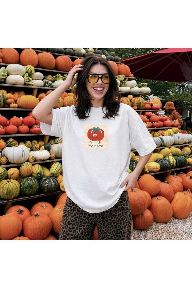 Tomato Printed Unisex Oversize T-Shirt