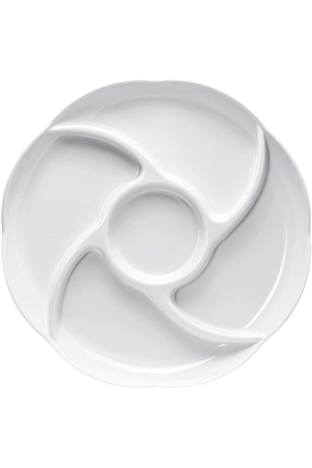 B&S 12-Inch Melamine 5 Compartment Mess Tray, 30.5X30.5X3.1cm