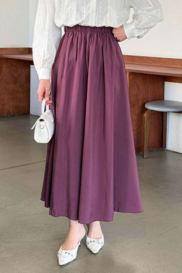 Kraşlı Hijab Skirt Violet