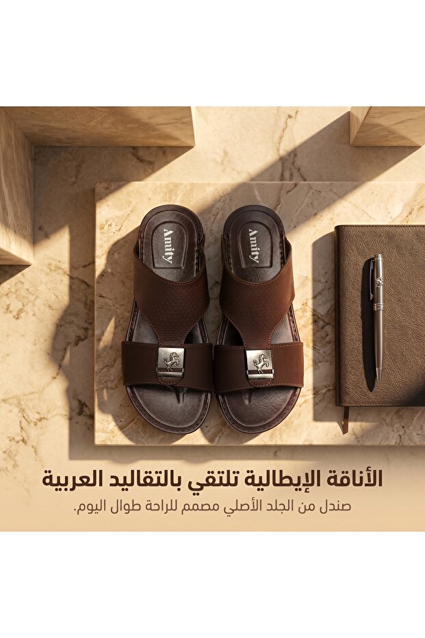 صندل رجالي عصري بأسلوب زوبايري مع نمط جلد الثعبان، أفضل هدية للزوج