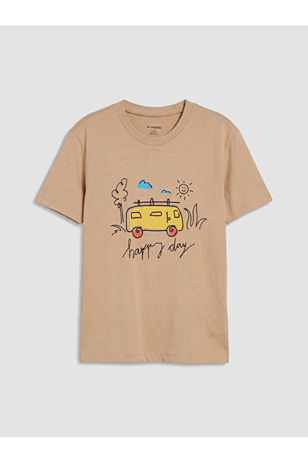 Crew Neck Printed Boy's T-Shirt