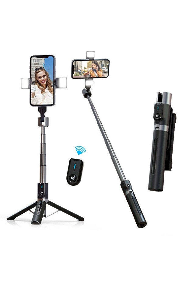 Moda-Series Selfie Stick/Tripod Wireless Rechargeable Remote with Dual LED For 4" to 7" Devices(iOS&Android Compatible)