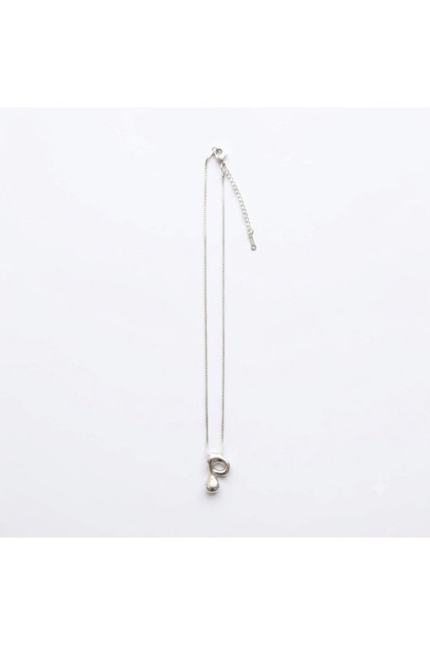 Stainless Steel Initial Necklace Chunky Bubble Pendant Trendy Jewelry Gift for Women&Girls Letter P Silver