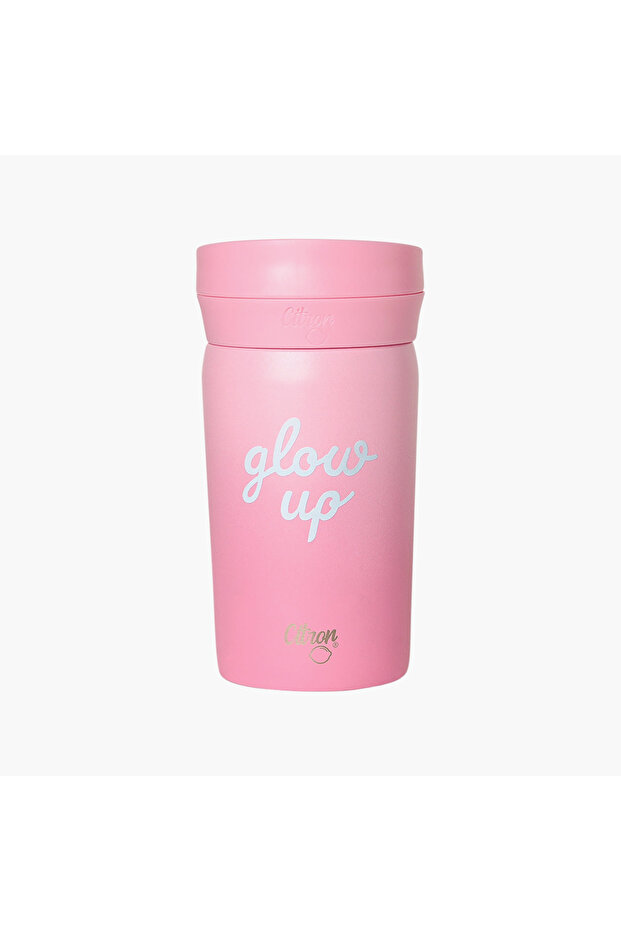 Glow Up Collection Coffee Mug-320 Ml-Twisting Lid- (304 Stainless Steel) Pink \ 7.36X15.2