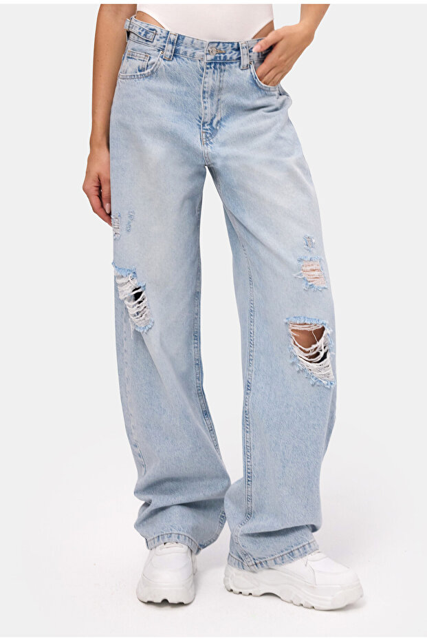 Women's Ice Lotus 12S6-3 Super Baggy Fit Denim Jean