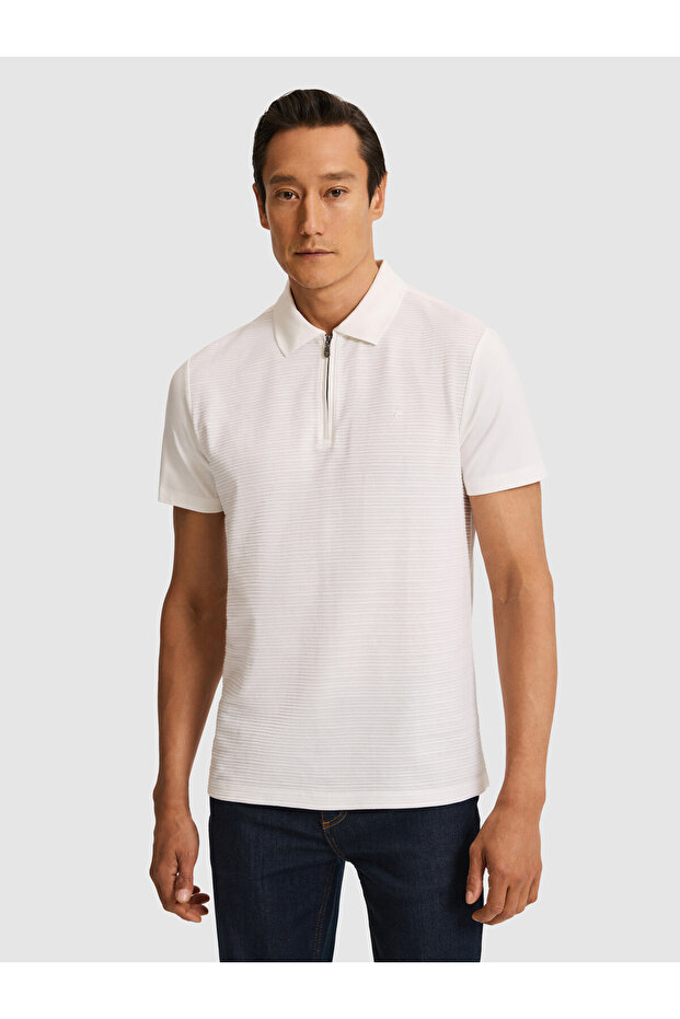 Ecru Slim Fit T-Shirt 50328377-Vr019