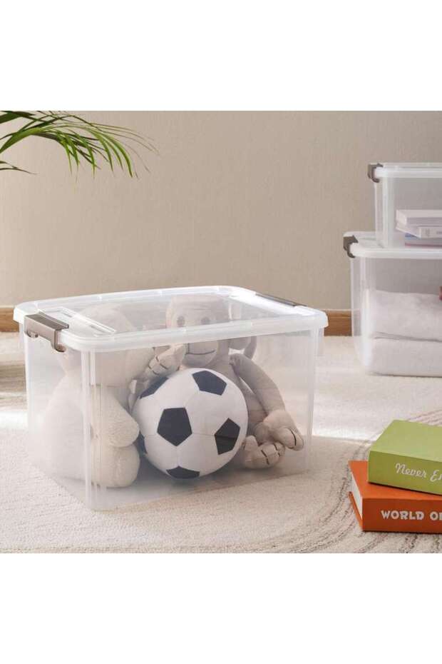 Egale Stackable Storage Box with Latching Lid 30L 45.5x33.5x27cm -Clear