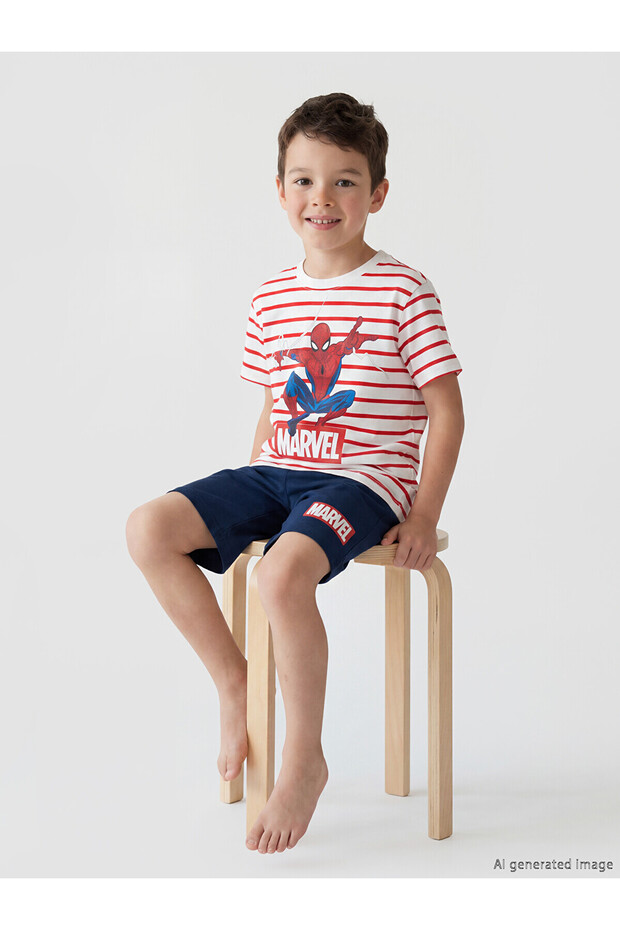 Ozmarka New Season Spider-Man Printed Boys' Shorts Pajama Set