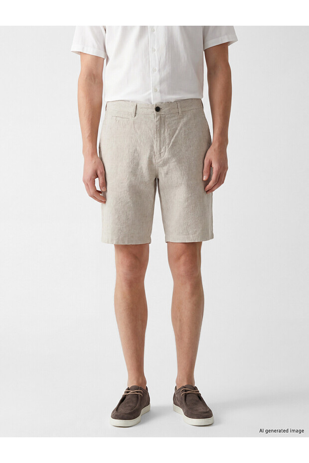 Nevavm Regular Fit Linen Blend Men's Shorts with a Difference