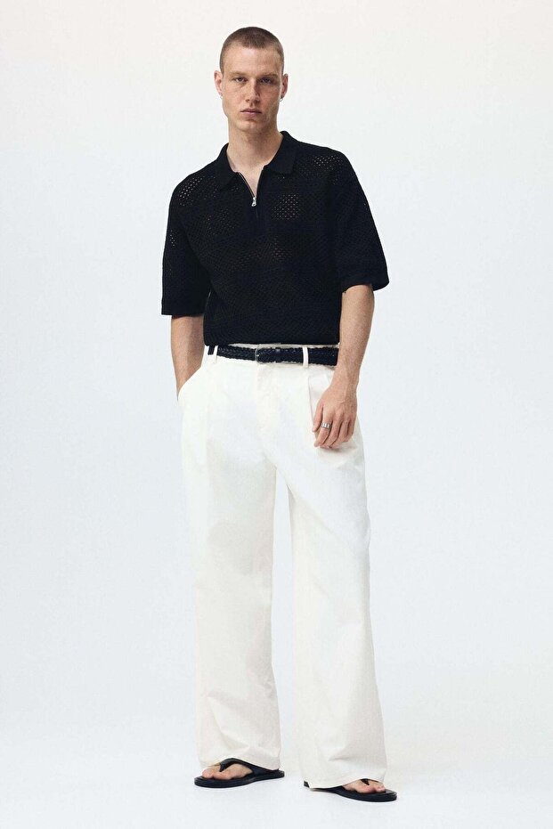Relaxed Fit Hole-knit polo shirt