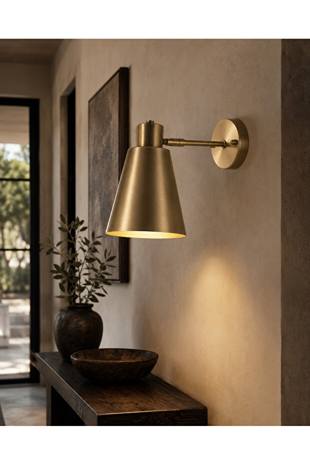 Focus Articulated Wall Sconce E27 Antique Yellow Modern Metal Lighting