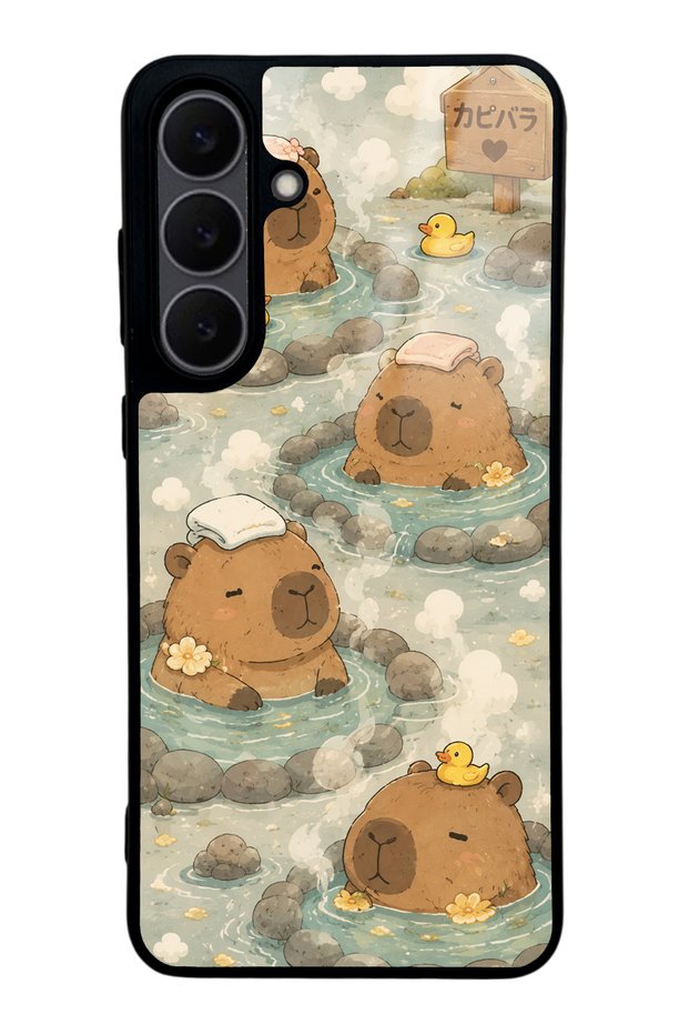 Samsung S25 Fe Capybara Onsen Design Glossy Phone Case