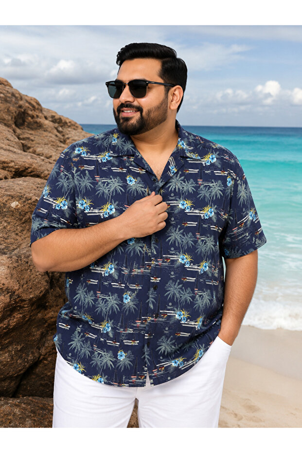 Large Size Cotton Short Sleeve Men's Shirt