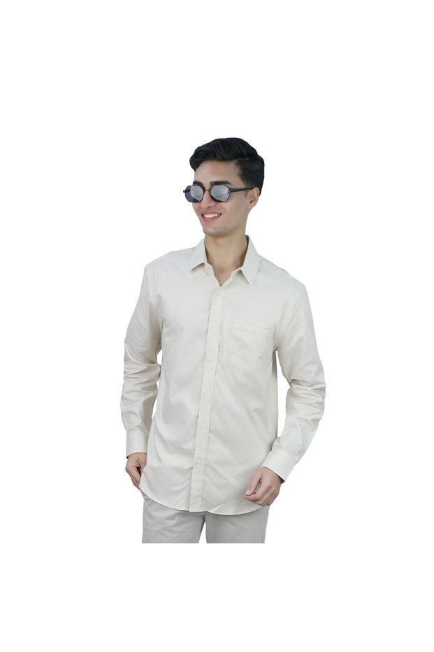 Men Slim Cotton Oxford Shirt