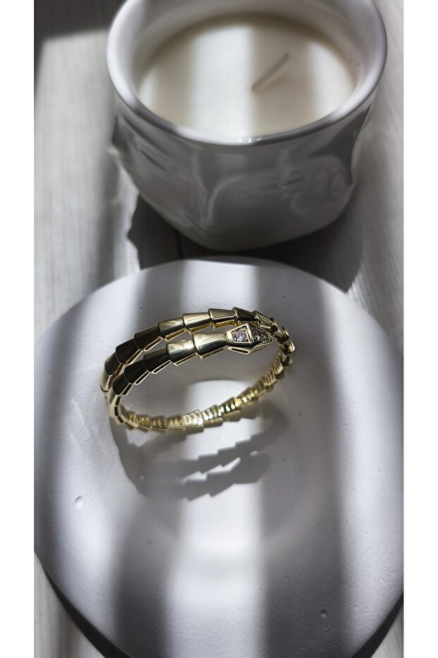 Special Series Zircon Stone Snake Figure Brand Handcuff Bracelet