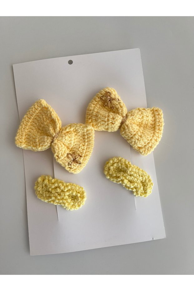 Girl's Knitted Snap Buckle Set (4 Pieces)
