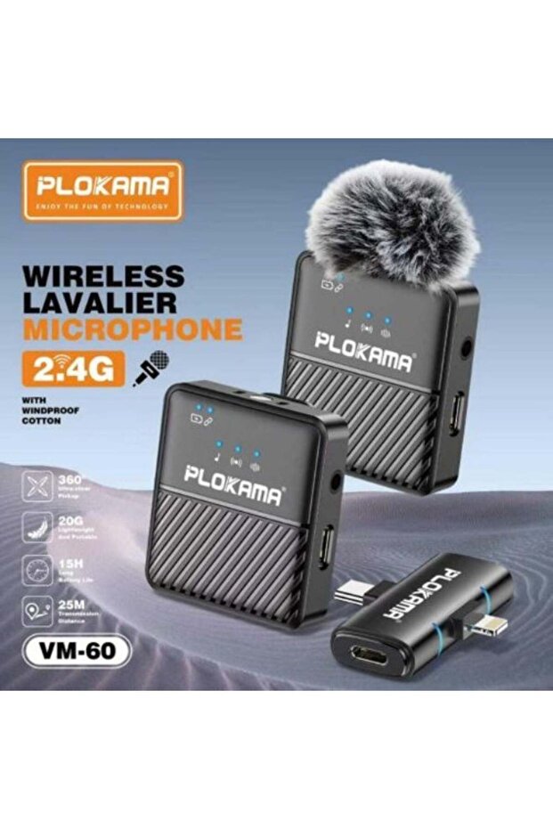 Wireless Lavalier Microphone System – 2.4G Noise Cancellation Mic VN-60